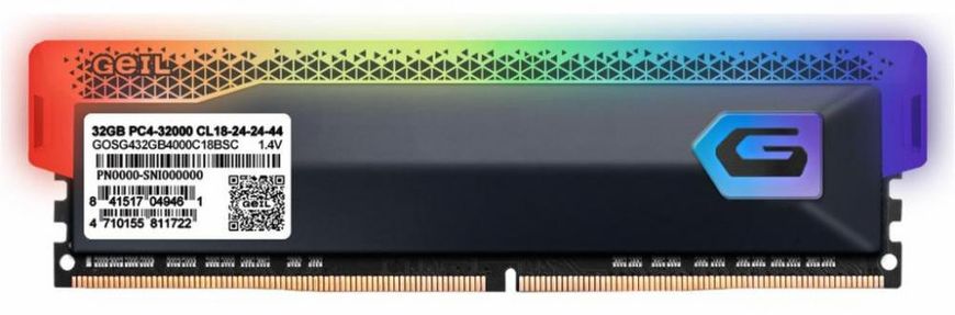 Оперативна пам'ять Geil 16 GB DDR4 3200 MHz Orion RGB Titanium Gray (GOSG416GB3200C16BDC)