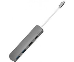 Хаб WIWU Adapter T3 Plus USB-C to USB-C+HDMI+2xUSB3.0 HUB Gray (TCH03-PDGR)