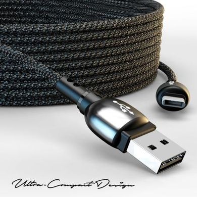 Кабель Moxom micro USB 4M Zinc alloy braided cable support QC3.0 fast charging (MX-CB44) black