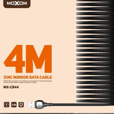 Кабель Moxom micro USB 4M Zinc alloy braided cable support QC3.0 fast charging (MX-CB44) black