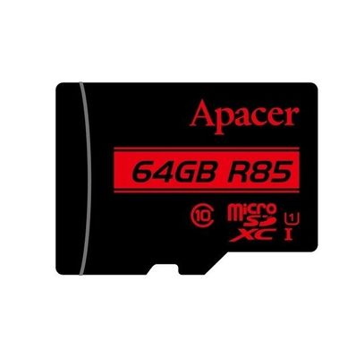 Карта пам'яті Apacer 64GB microSDXC C10 UHS-I R85MB/s + SD (AP64GMCSX10U5-R)