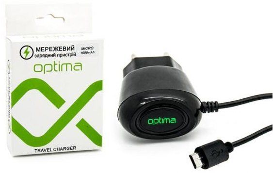 Сетевое зарядное устройство Optima Micro USB 1000mAh