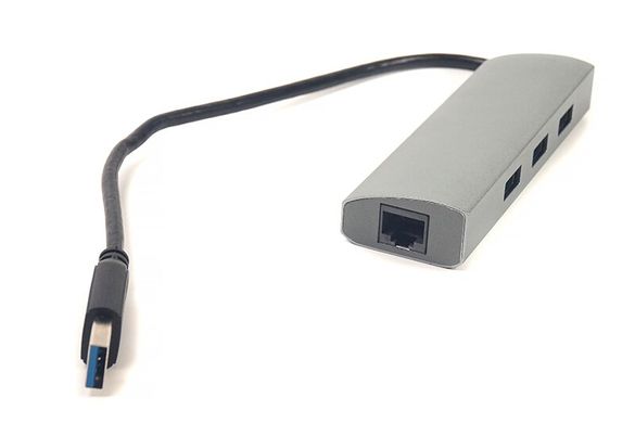 Хаб PowerPlant USB 3.0 3 порту + Gigabit Ethernet