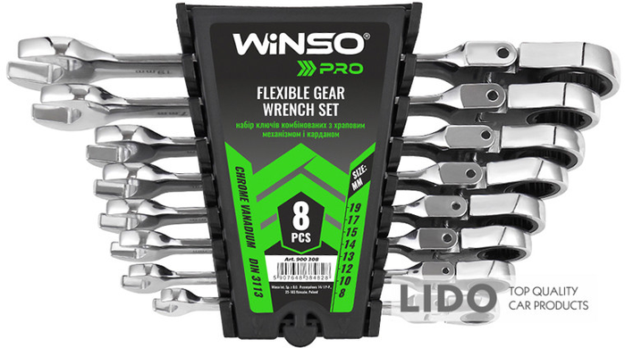 Набор ключей с трещоткой Winso Pro 900308