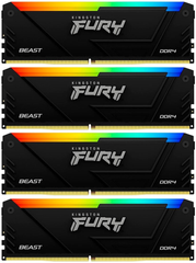 Оперативна пам'ять Kingston DDR4 128GB (4x32GB) 3200Mhz FURY Beast RGB Black (KF432C16BB2AK4/128)