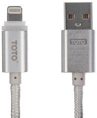 Кабель Toto TKG-25 LED Metal Braided USB cable Lightning 1m Silver