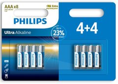 Батарейки Philips Ultra Alkaline AAA блістер 8 шт (LR03E8B/10)