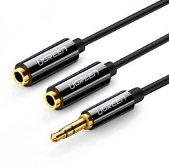 Кабель UGREEN AV134 3.5mm Male to 2 Female Audio Cable 25cm Black (20816)