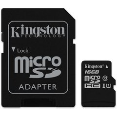 Карта пам'яті Micro SD Kingston 16Gb Class 10 UHS-I Canvas Select+ad (R80/W10)