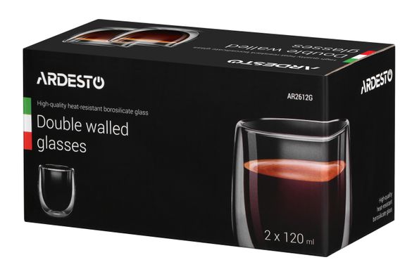 Набір чашок Ardesto з подвійними стінками для американо (AR2612G)
