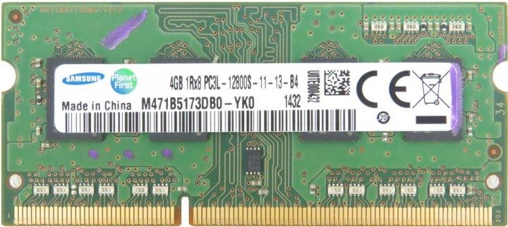 Оперативная память Samsung 4 GB SO-DIMM DDR3L 1600 MHz (M471B5173DB0-YK0) Refurbished (Восстановленная)