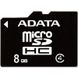 Карта памяти ADATA 8 GB microSDHC class 4 AUSDH8GCL4-R