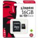 Карта пам'яті Micro SD Kingston 16Gb Class 10 UHS-I Canvas Select+ad (R80/W10)