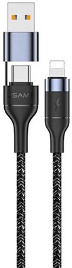 Кабель Usams US-SJ404 Fast Charging U31 Type-C/USB -> iPhone X Black 1.2m