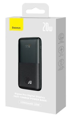 Універсальна мобільна батарея Baseus Bipow Pro Digital Display 20W 10000 mAh Black (PPBD040101)