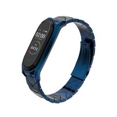 Ремінець Mijobs Metal Band V Style for Xiaomi Mi Band 4/3 Blue