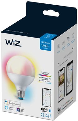 Розумна лампа WiZ E27 11W(75W 1055Lm) G95 2200-6500 RGB Wi-Fi (929002383902)