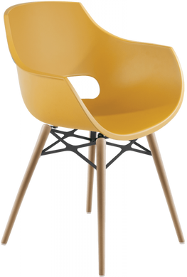 Кресло Papatya Opal-Wox желтый матовый, рама натуральный бук