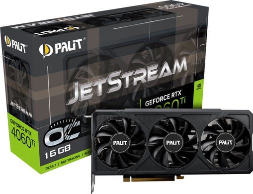 Відеокарта Palit GeForce RTX 4060 Ti JetStream OC 16GB (NE6406TU19T1-1061J) 