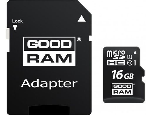 Карта памяти Goodram 16 GB microSDHC class 10 UHS-I + SD Adapter M1AA-0160R11