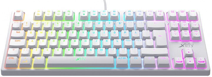 Клавіатура Xtrfy K4 TKL RGB Kailh Red Ukr-Ru, White (XG-K4-RGB-TKL-WH-R-UKR)