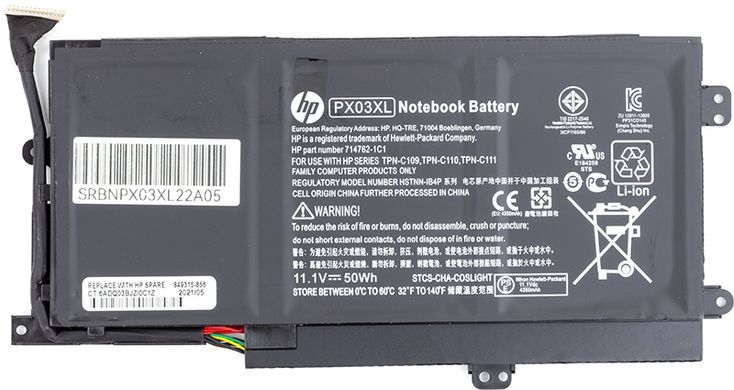 Аккумулятор для ноутбуков HP ENVY 14 Ultrabook (PX03XL) 11.1V 50Wh (original) (NB461059)