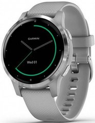 Смарт-часы Garmin Vivoactive 4S Silver Stainless Steel Bezel with Powder Gray Case and Silicone Band