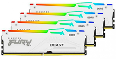Оперативная память Kingston FURY Beast RGB White DDR5 5600MHz 128GB Kit 4x32GB (KF556C40BWAK4-128)