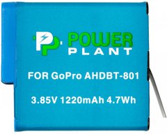 Акумулятор PowerPlant GoPro AHDBT-801 1220mAh (декодирован) (CB970377)