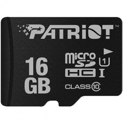 Карта памяти Patriot microSDHC (UHS-1) LX Series 16Gb class 10 (PSF16GMDC10)
