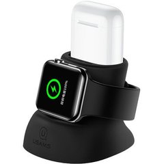 Тримач Usams ZJ051 Dock Stand Black (ZJ51ZJ01) for Apple Watch and Apple AirPods