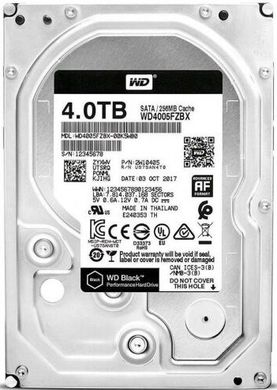 Жесткий диск Western Digital Black 4TB 7200rpm 256MB WD4005FZBX 3.5" SATA III (WD4005FZBX)