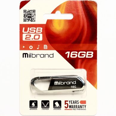 Флешка Mibrand USB 2.0 Aligator 16Gb Black (MI2.0/AL16U7B)