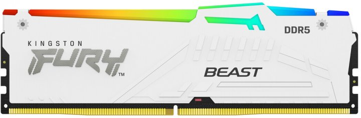 Оперативна пам'ять Kingston FURY Beast RGB White DDR5 5600MHz 128GB Kit 4x32GB (KF556C40BWAK4-128)