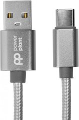 Кабель PowerPlant USB - USB Type-C 1 м Grey (CA912346)