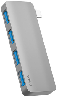 Хаб WIWU Adapter T6S USB-C to 4xUSB3.0 HUB Grey (695781550954)