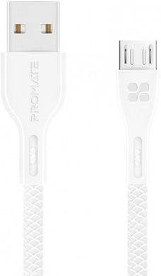 Кабель Promate PowerBeam-M USB - microUSB 1.2 м White (powerbeam-m.white)