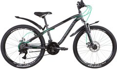 Велосипед ST 24" Discovery Flint AM DD рама- " з крилом Pl 2022 (темно-сірий з чорним (м)) (OPS-DIS-24-273)