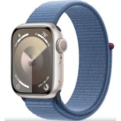 Apple Watch Series 9 GPS 41mm Starlight Aluminum Case w. Winter Blue Sport Loop (MR9K3)