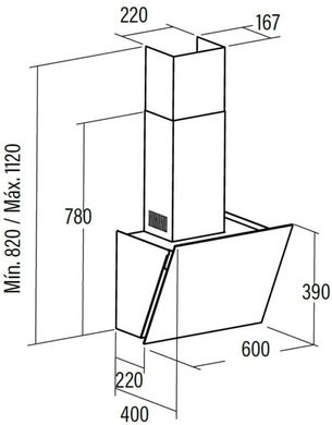 Витяжка Cata Agata 600 GBK