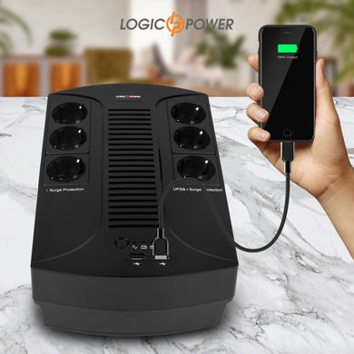 Джерело безперебійного живлення LogicPower LP 650VA-6PS (455Вт) (LP4324)