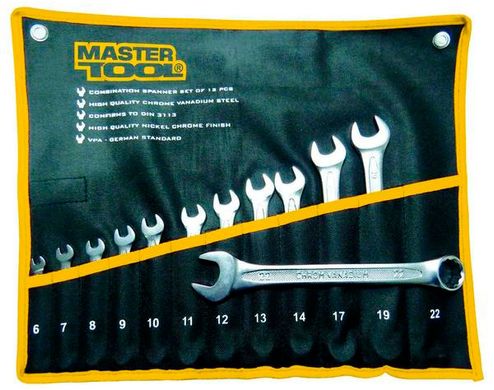 Набор рожково-накидных ключей MasterTool - 12 шт. (6-22 мм) (72-0112)