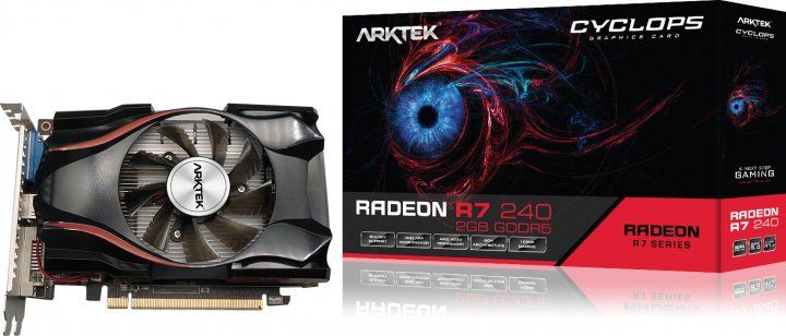 Відеокарта Arktek PCI-Ex Radeon R7 240 Single Fan 2048MB GDDR5 (128bit) (780/4600) (DVI, HDMI, VGA) (AKR240D5S2GH1)
