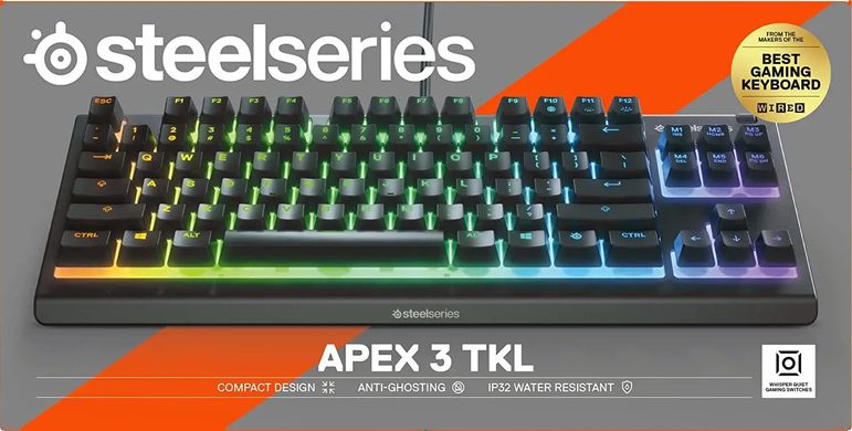 Клавіатура SteelSeries APEX 3 TKL RU (64817)