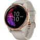 Смарт-годинник Garmin Venu Rose Gold Stainless Steel Bezel W. Light Sand And Silicone B. (010-02173-23/22/21) (OFFICIAL REFURBISHED)