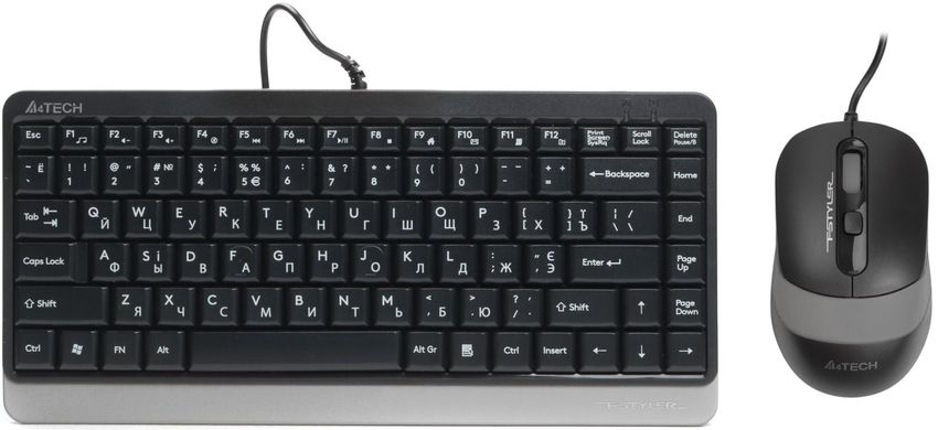 Комплект (клавіатура, миша) A4Tech Fstyler F1110 USB Grey