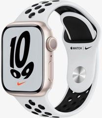 Смарт-годинник Apple Watch Nike Series 7 GPS 41mm Starlight Aluminium Case with Pure Platinum/Black Nike Sport Band (MKN33)