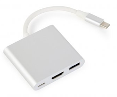 Адаптер-перехідник Cablexpert USB Type-C - HDMI/USB 3.0/USB-C (A-CM-HDMIF-02-SV)