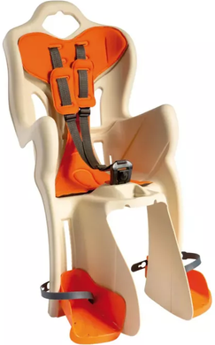 Сидіння заднє Bellelli Pepe Standart Multifix до 22 кг бежеве з помаранчевою підкладкою (SAD-25-B6)