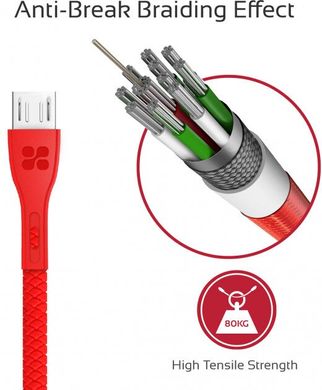 Кабель Promate PowerBeam-M USB - microUSB 1.2 м Red (powerbeam-m.red)